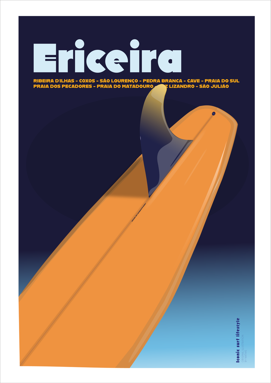 Vintage Surf Poster Ericeira