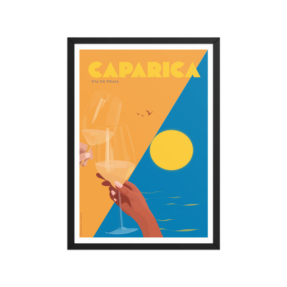 Framed Caparica Dia de Praia Poster