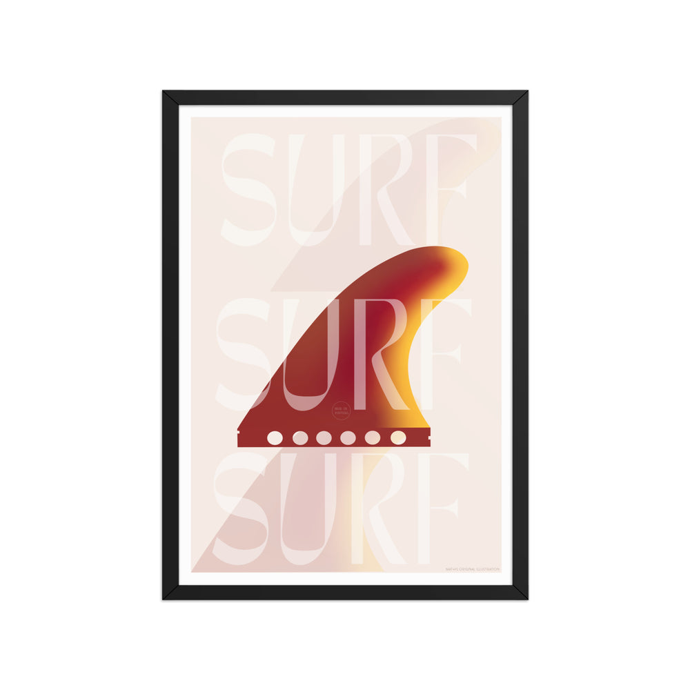 Framed Surfboard Fin Poster