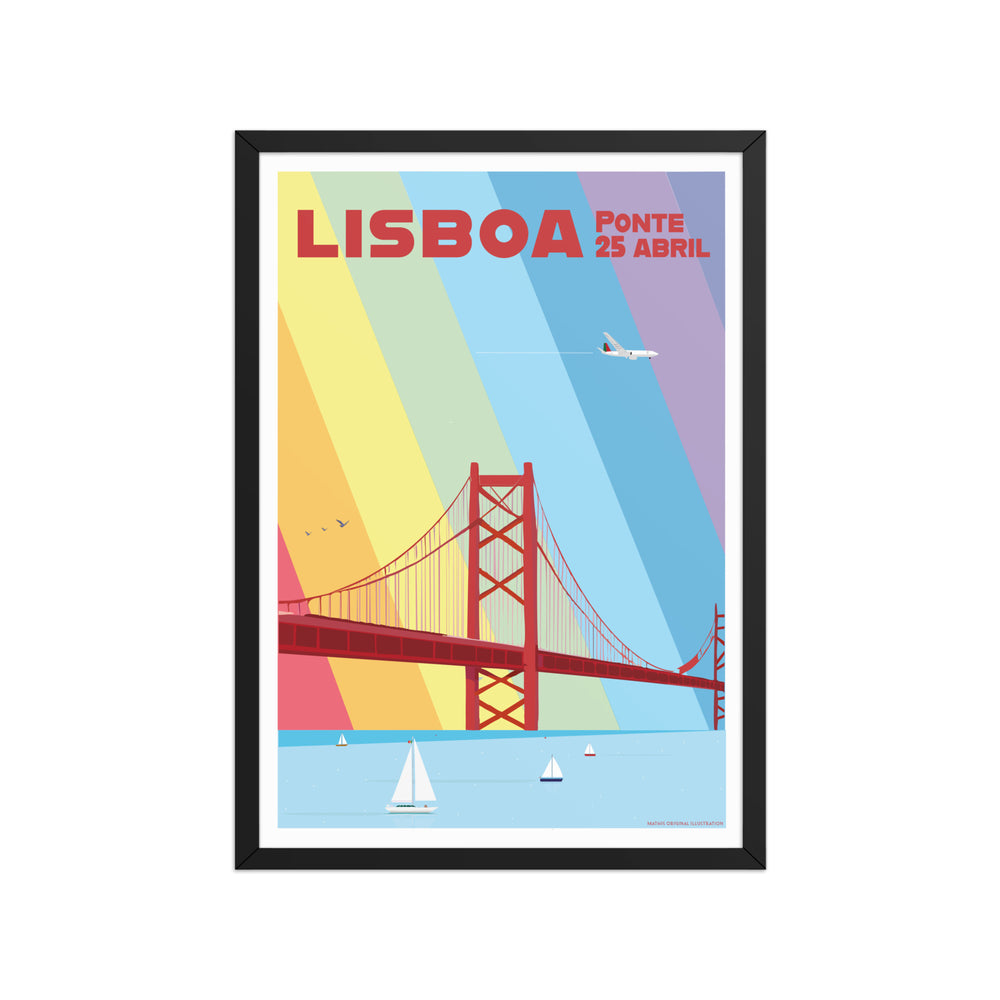 Framed Lisbon Colourful Poster