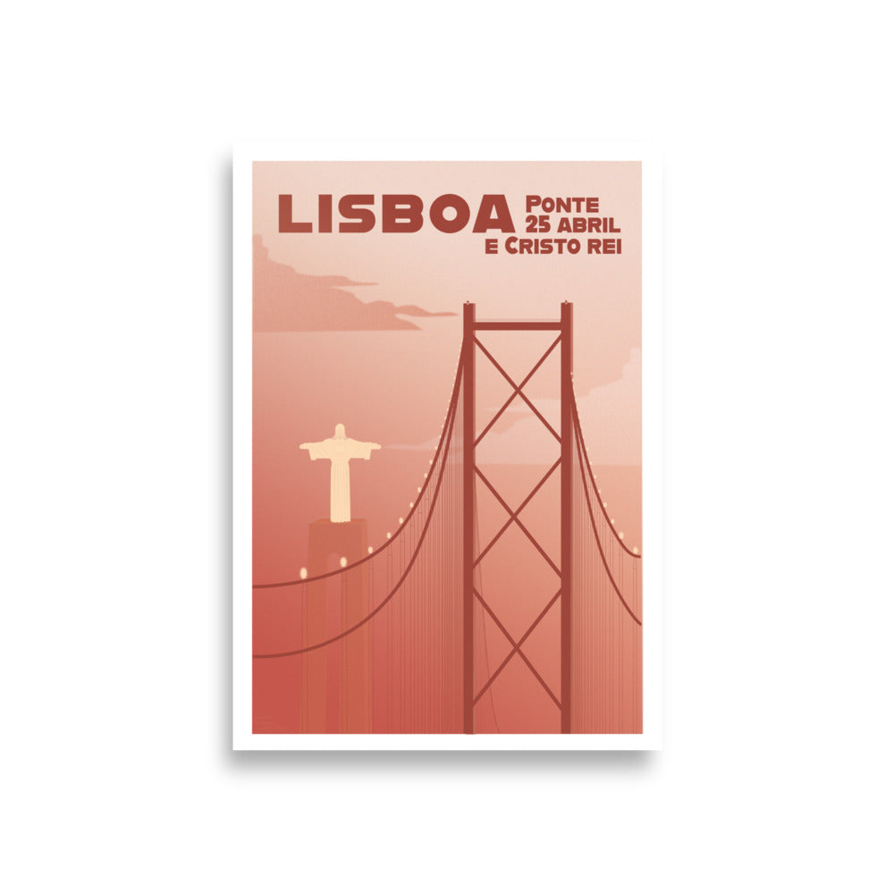 Lisbon Bridge and Cristo Rei Poster premium matte paper poster mockup by MATHIS
