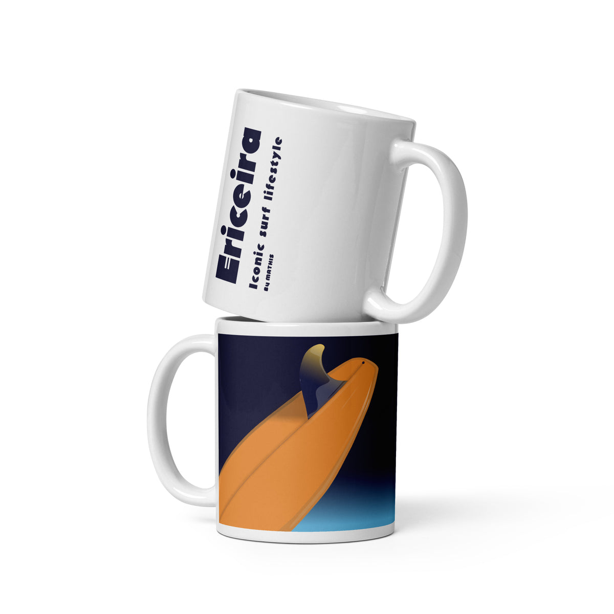 Ericeira Wave Surf Mug white ceramic mug with hand-drawn Ericeira illustration by MATHIS